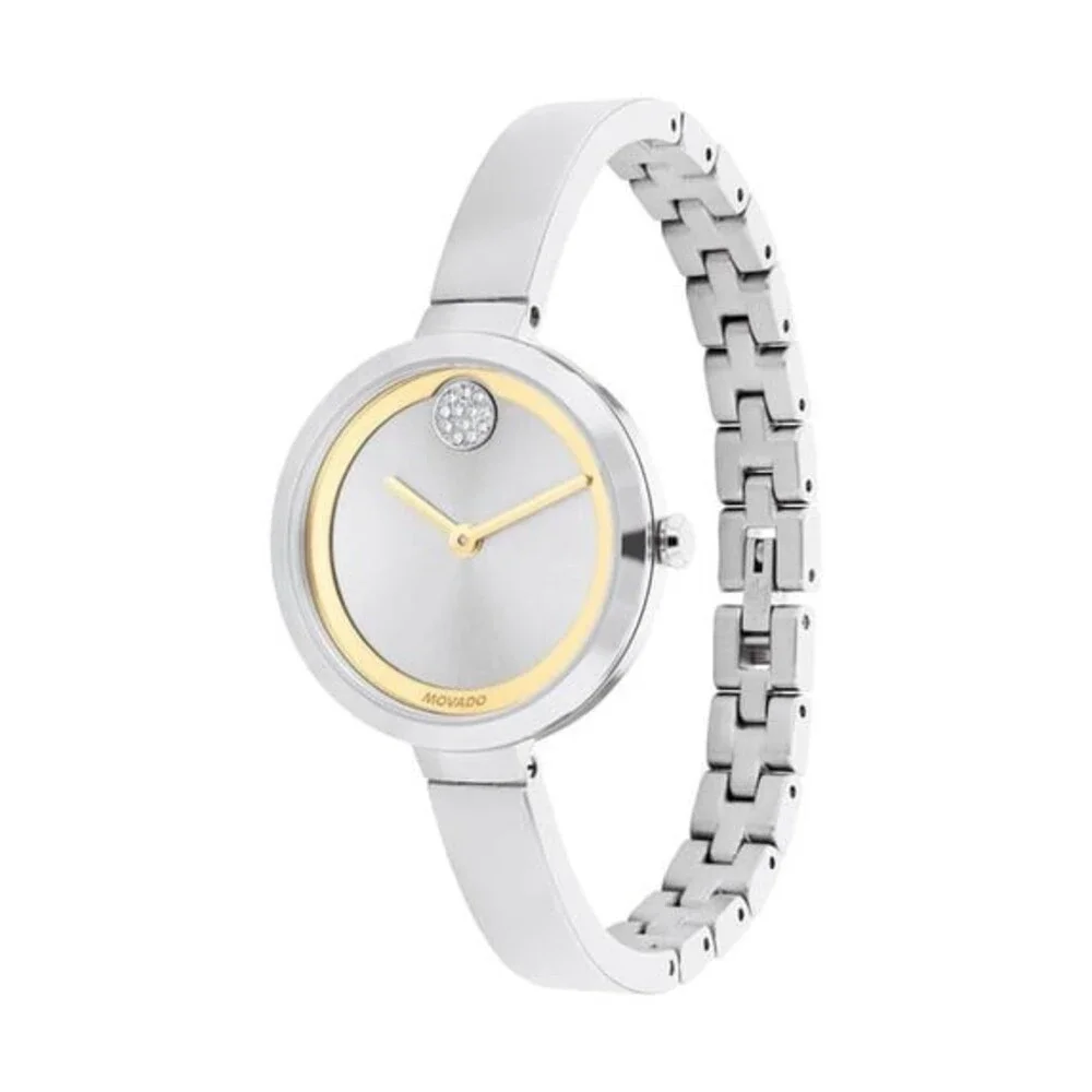 MOVADO TREND BANGLE 3601010 SILVER DIAL STAINLESS STEEL BRACELET WOMENS WATCH